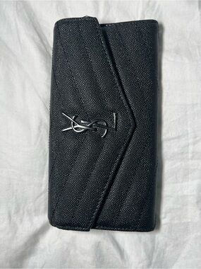 YSL Ins pired Wallet - Black “Leather” and Black Hardware